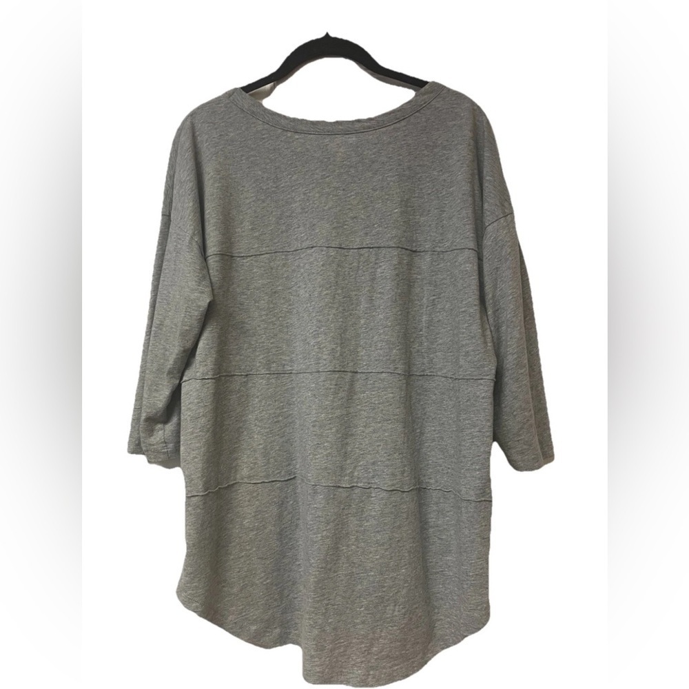 NWOT Soft Surroundings Tatum Top Relaxed 3/4 Sleeve Size M gray heather Cotton - Picture 6 of 8